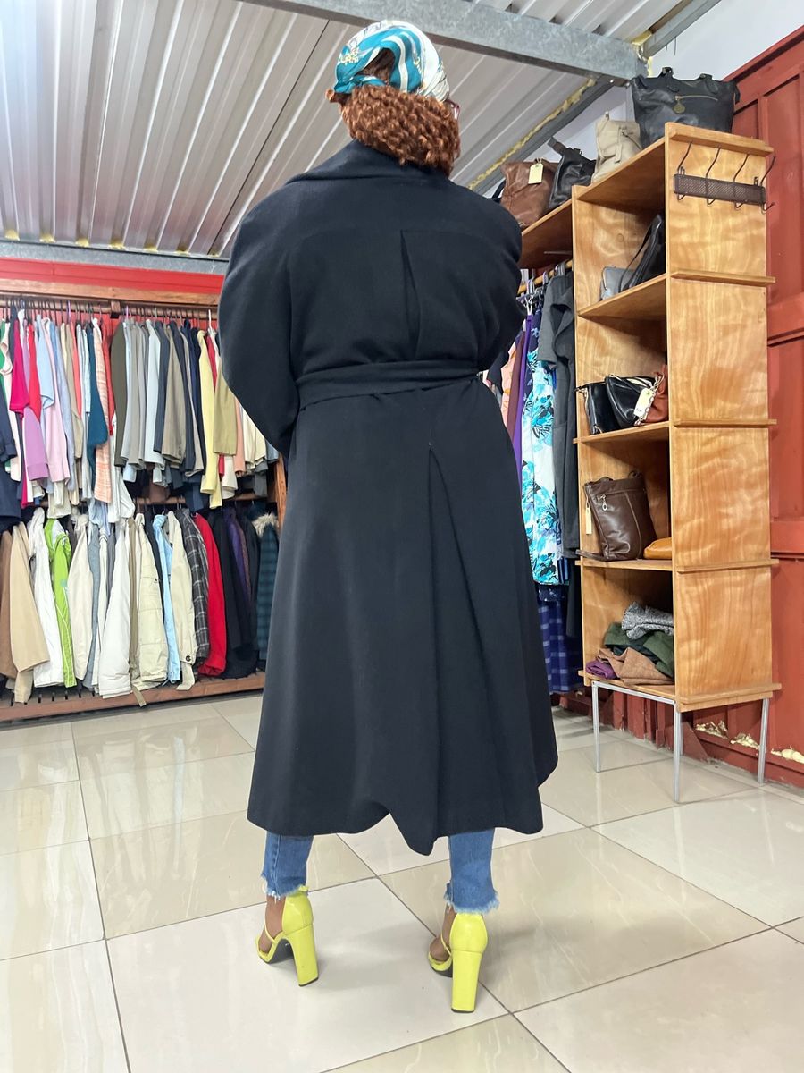 double breasted ladies’ A-line designed winter coat