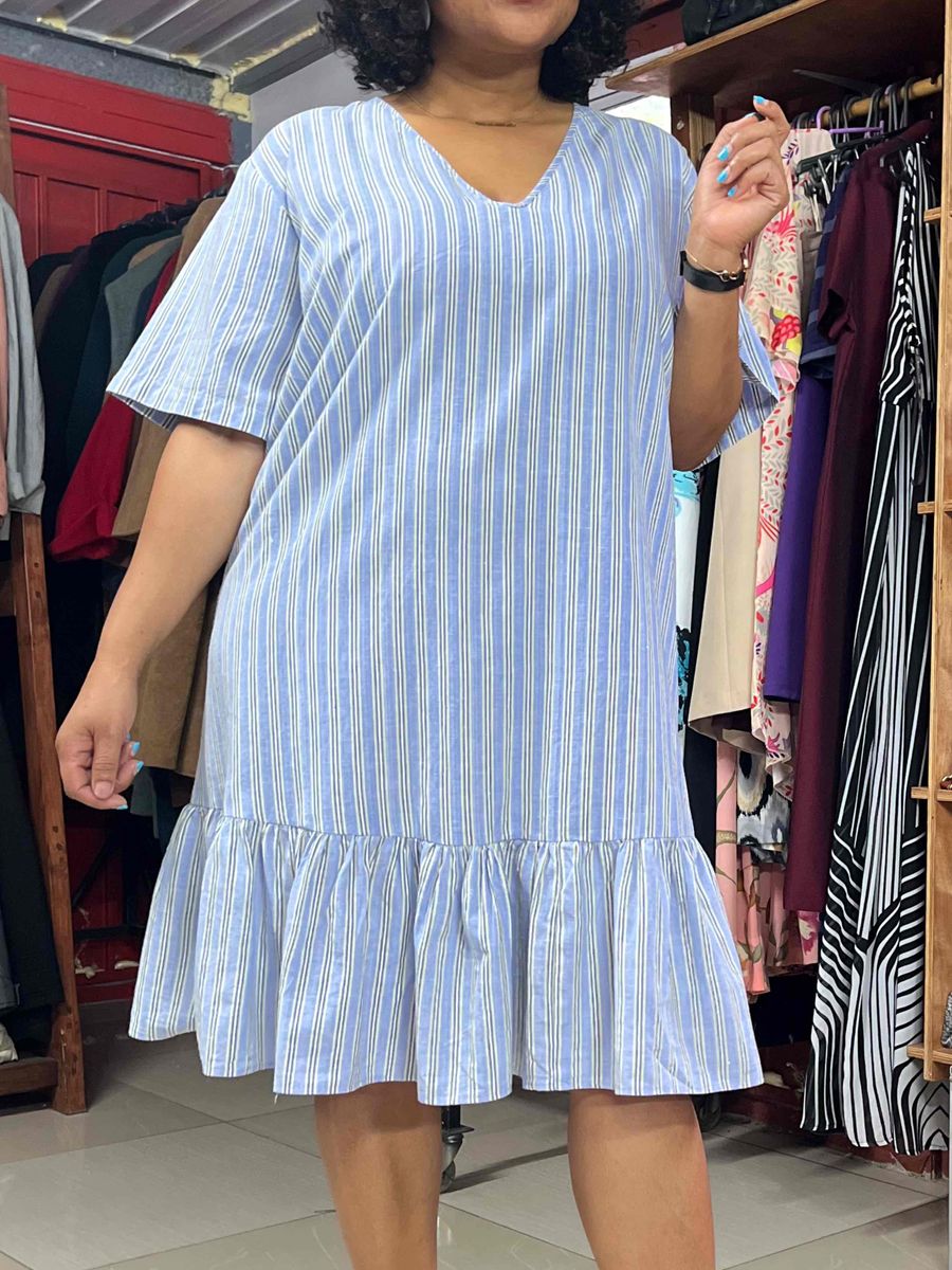 striped ladies’ summer dress