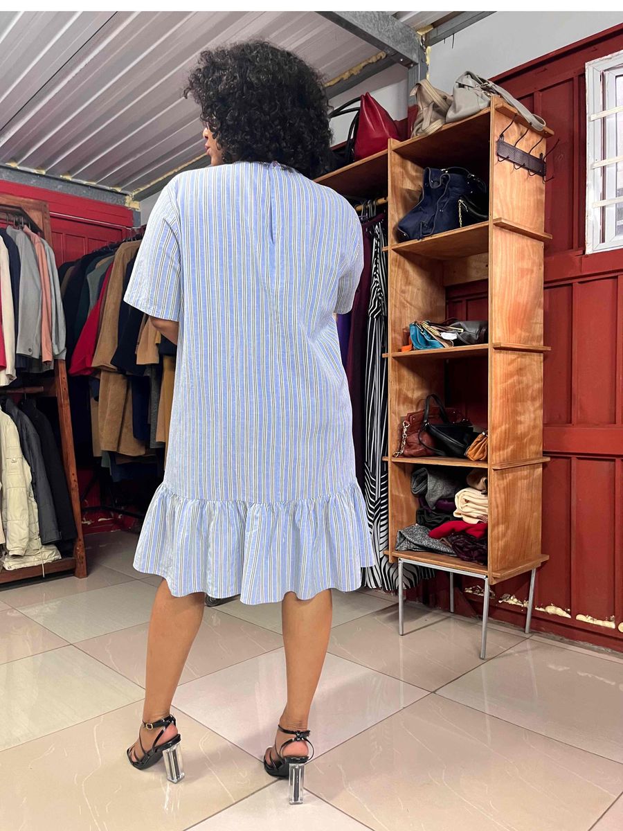 striped ladies’ summer dress