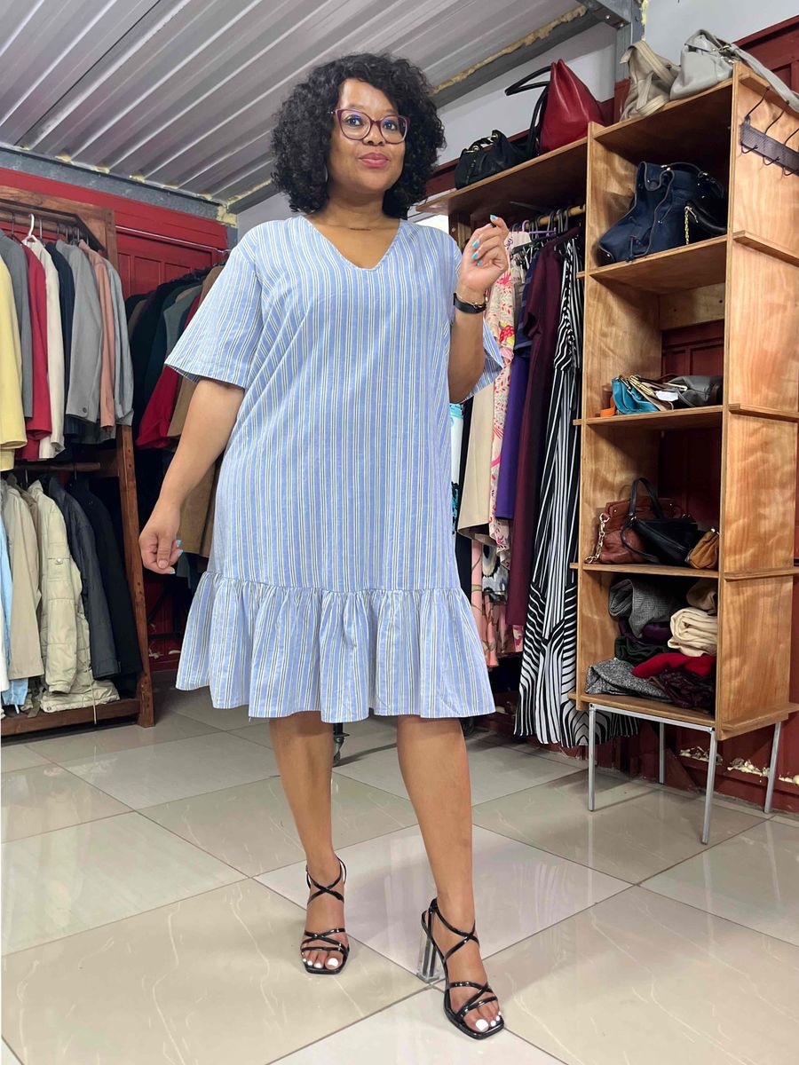 striped ladies’ summer dress