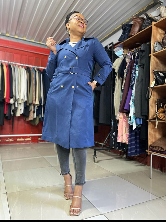 ladies’ double breasted trench coat