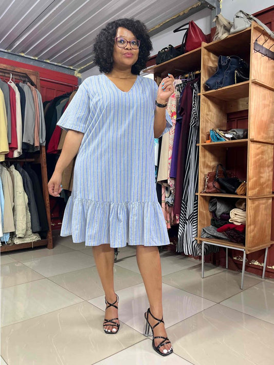 striped ladies’ summer dress